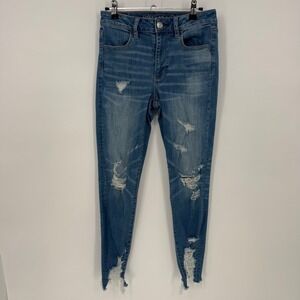 American Eagle Hi Rise Jeggings Women's Size 6 Distressed Ripped Super Stretch